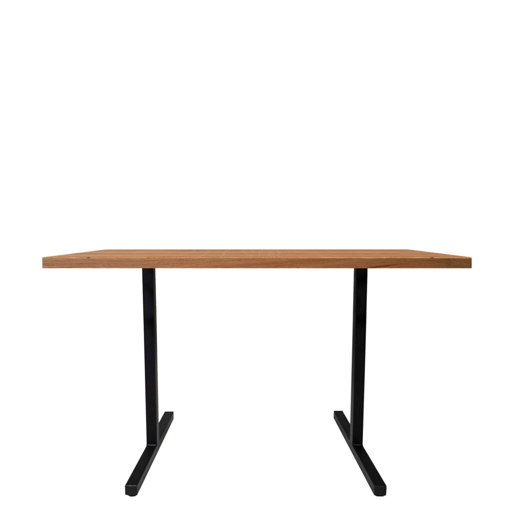 square tube t base dining table 22 LT GM - Crow Works